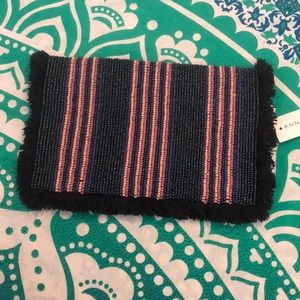 Ann Taylor Clutch with Beads & Fringe